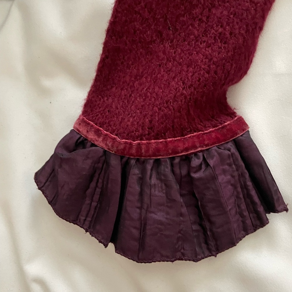 Ruby Red Ruffled Wrap Cardigan - Julia H - Picture 3 of 4